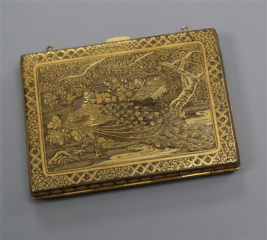 A Komai minaudiere decorated by Fujii Yoshitoyo 7 x 9.5cm